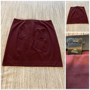 Ann Taylor F Maroon Pencil Skirt - Size 14P